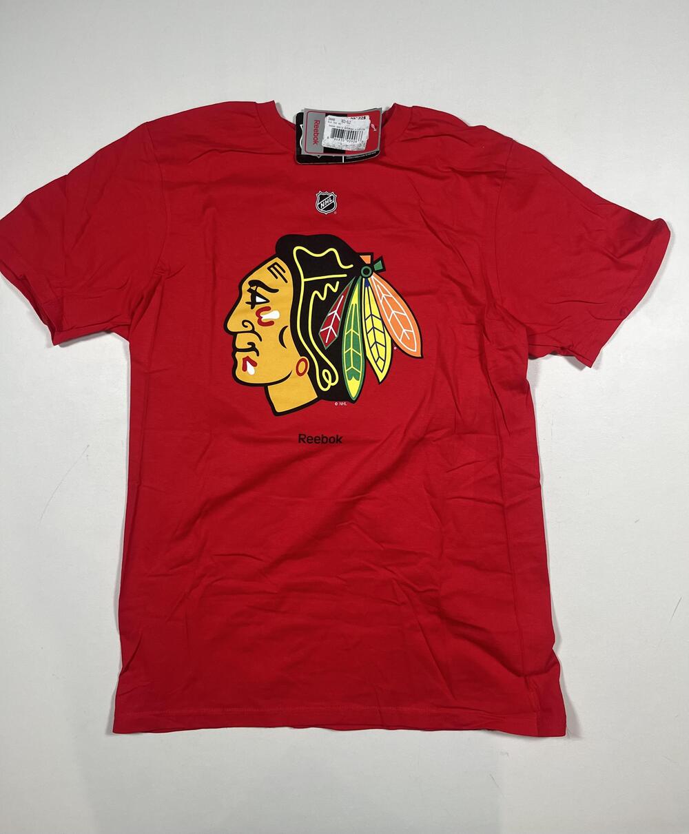 New Chicago Blackhawks Shirt Mens Medium Red NHL Hockey Reebok Graphic Tee